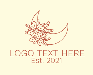 Home Decor - Aesthetic Floral Moon logo design