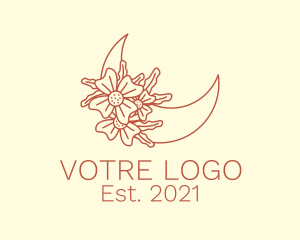 Bridal - Aesthetic Floral Moon logo design
