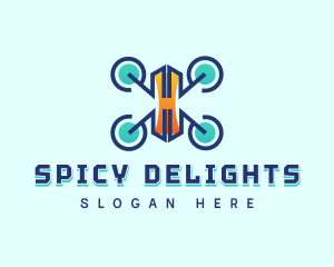 Logistics - Modern Flying Drone logo design