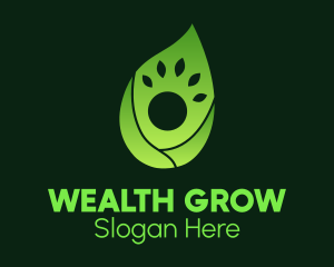 Green Gradient Leaf Human logo design