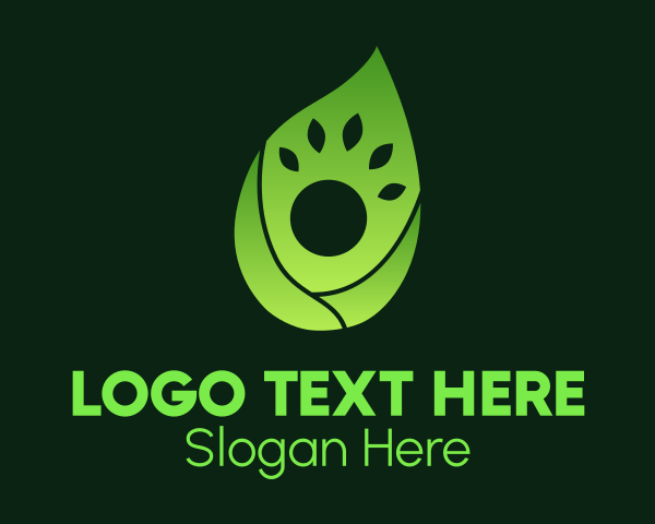 Fresh - Green Gradient Leaf Human logo design