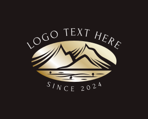 Exploration - Mountain Adventure Campsite logo design