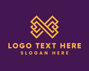 Gold And Purple - Royal Luxury Letter X logo design