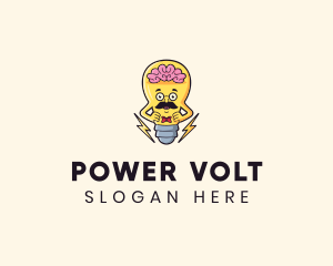 Smart Volt Lightbulb logo design