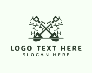 Plant  Shovel Garden logo design