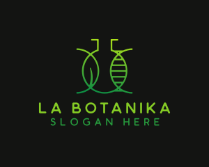 Biotech Science Leaf Flask Logo
