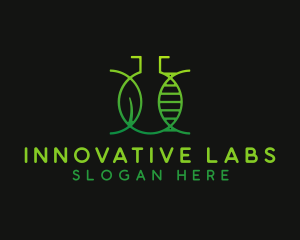 Biotech Science Leaf Flask logo design