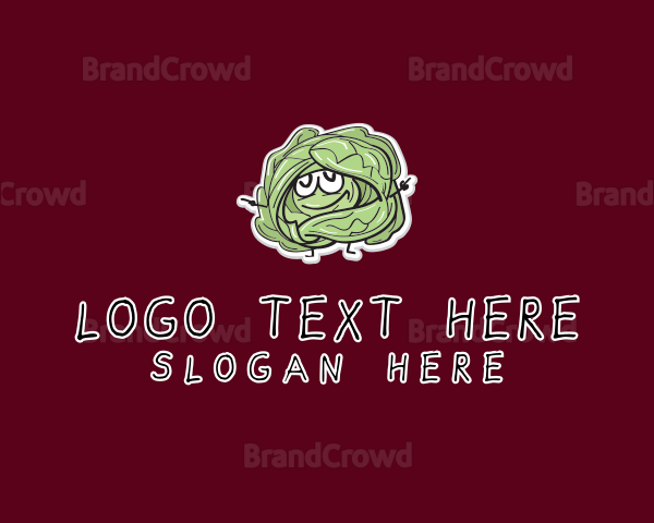 Cartoon Cabbage Veggie Logo