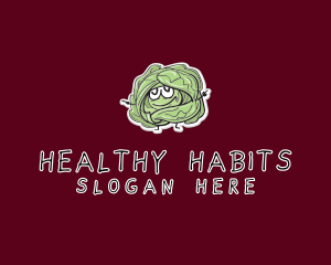 Cartoon Cabbage Veggie logo design