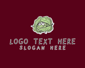Drawing - Cartoon Cabbage Veggie logo design