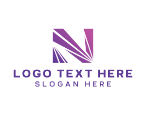 Initial - Modern Purple Letter N logo design
