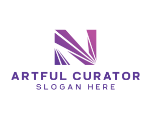 Modern Purple Letter N  logo design