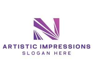 Modern Purple Letter N  logo design