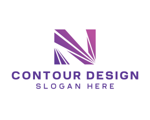 Modern Purple Letter N  logo design