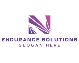 Modern Purple Letter N  logo design