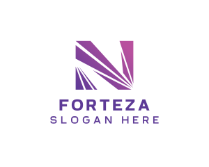 Modern Purple Letter N  logo design