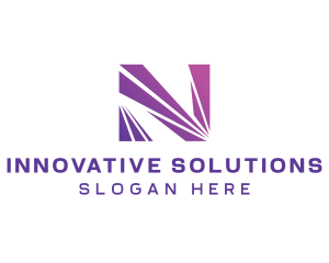 Modern Purple Letter N  logo design