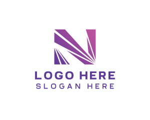 Modern Purple Letter N  logo design