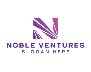 Modern Purple Letter N  logo design