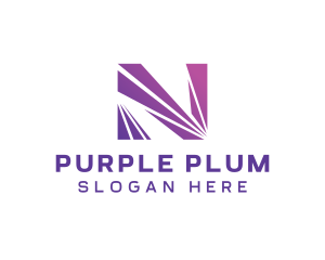 Purple - Modern Purple Letter N logo design