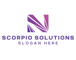 Modern Purple Letter N  logo design