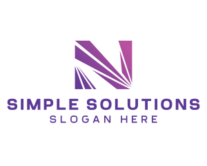 Modern Purple Letter N  logo design