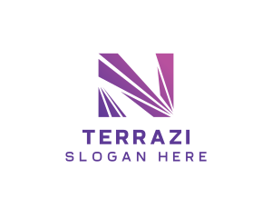 Modern Purple Letter N  logo design