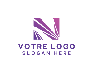 Purple - Modern Purple Letter N logo design