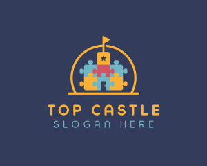 Kindergarten Puzzle Castle logo design