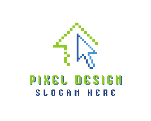 Pixel House Cursor  logo design