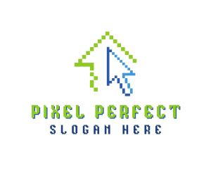 Pixel House Cursor  logo design