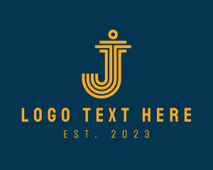 Silhouette - Geometric Pillar Architecture logo design