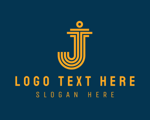 Geometric Pillar Architecture Logo