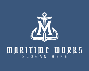 Coastal Anchor Letter M logo design