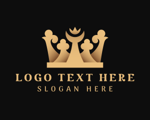 Luxury - Gold Moon Crown logo design