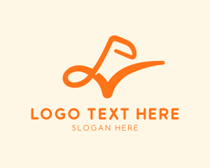 Quarter Note - Musical Note Check logo design