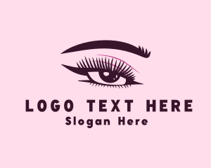 Lady - EyelashWoman Cosmetology logo design