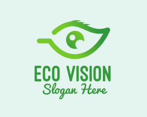 Green Leaf Eye  logo design