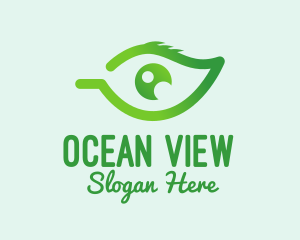 Green Leaf Eye  logo design