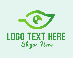 View - Green Leaf Eye logo design
