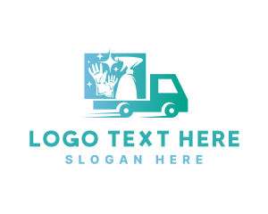Hand Gloves - Housekeeping Cleaning Truck logo design