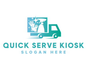 Housekeeping Cleaning Truck  logo design