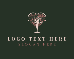 Tree - Heart Tree Woman logo design