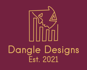 Dangle - Female Earring Hair logo design