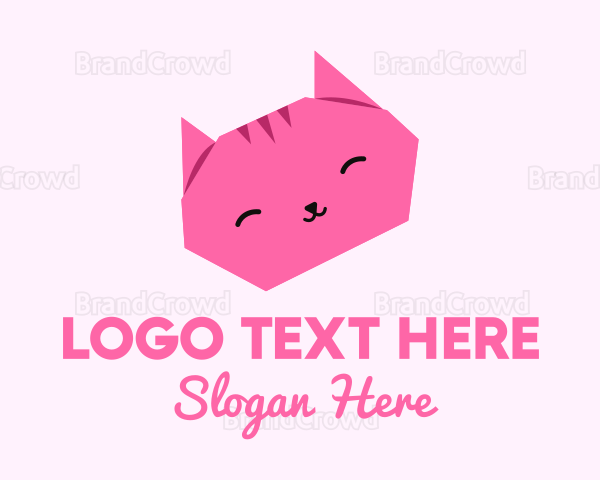 Pink Cat Origami Logo