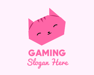 Origami - Pink Cat Origami logo design