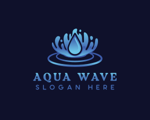 Aqua Water Ripple Logo