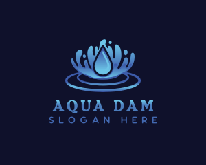 Aqua Water Ripple logo design