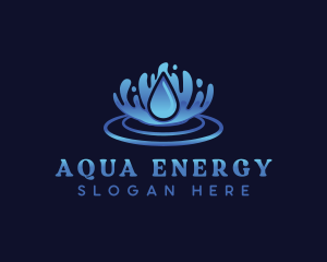 Aqua Water Ripple logo design