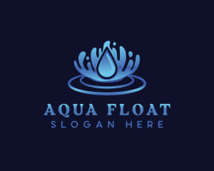 Aqua Water Ripple logo design